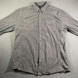 Buckle Gray Striped Casual Button Down Shirt